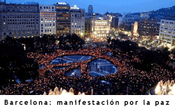 Manifestación por la paz - Barcelona
